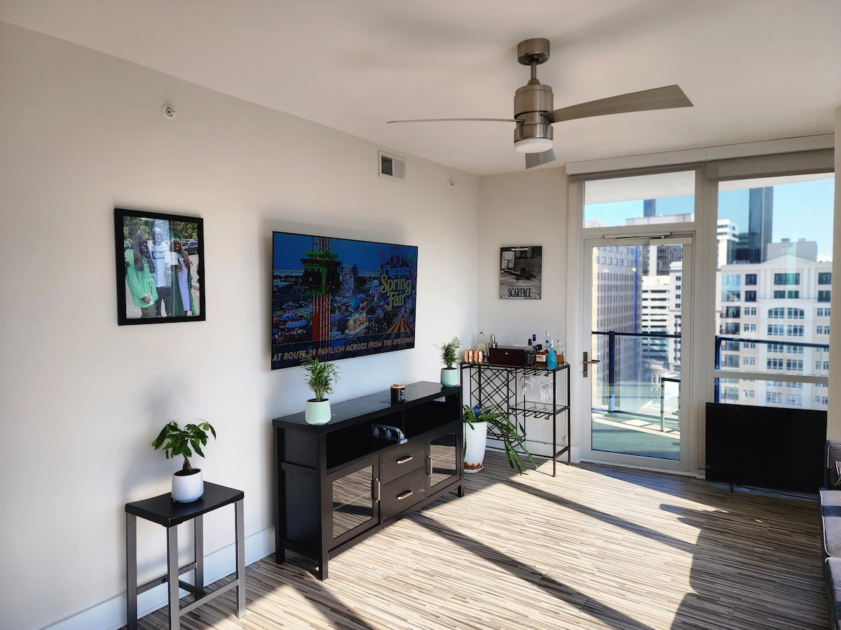 Third Ward Charlotte condo TV mounting center city