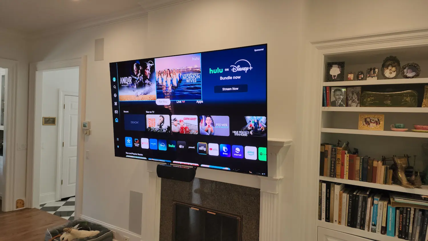 Full-motion TV mount installation in a South Charlotte condo