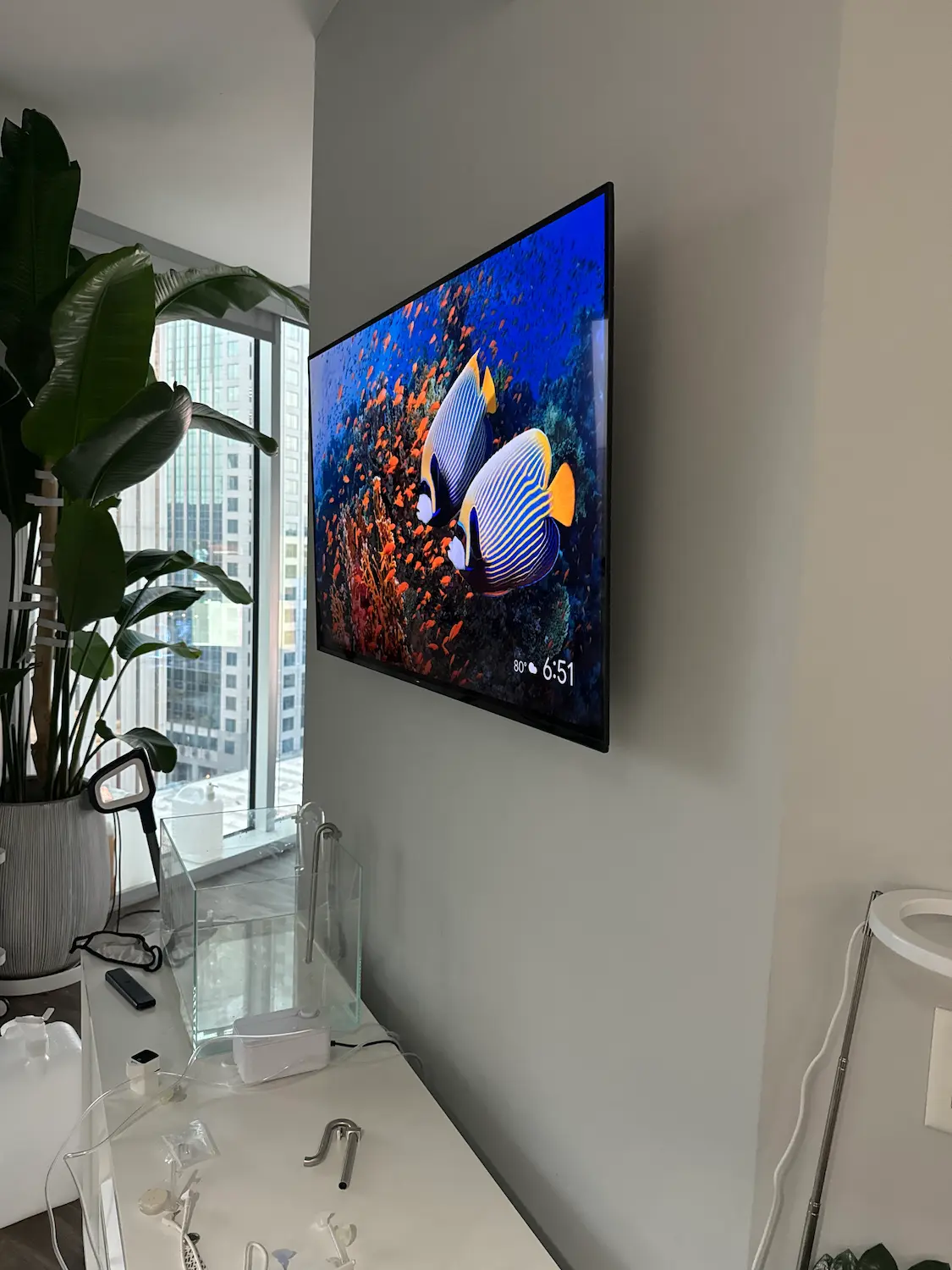 Samsung frame tv over fireplace uptown charlotte by south charlotte services