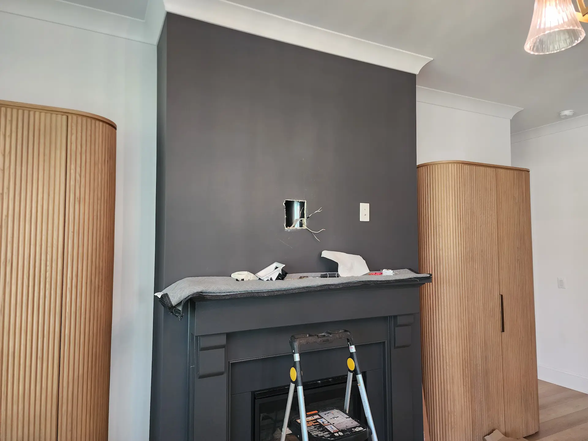 Before Samsung Frame TV installation in Charlotte NC