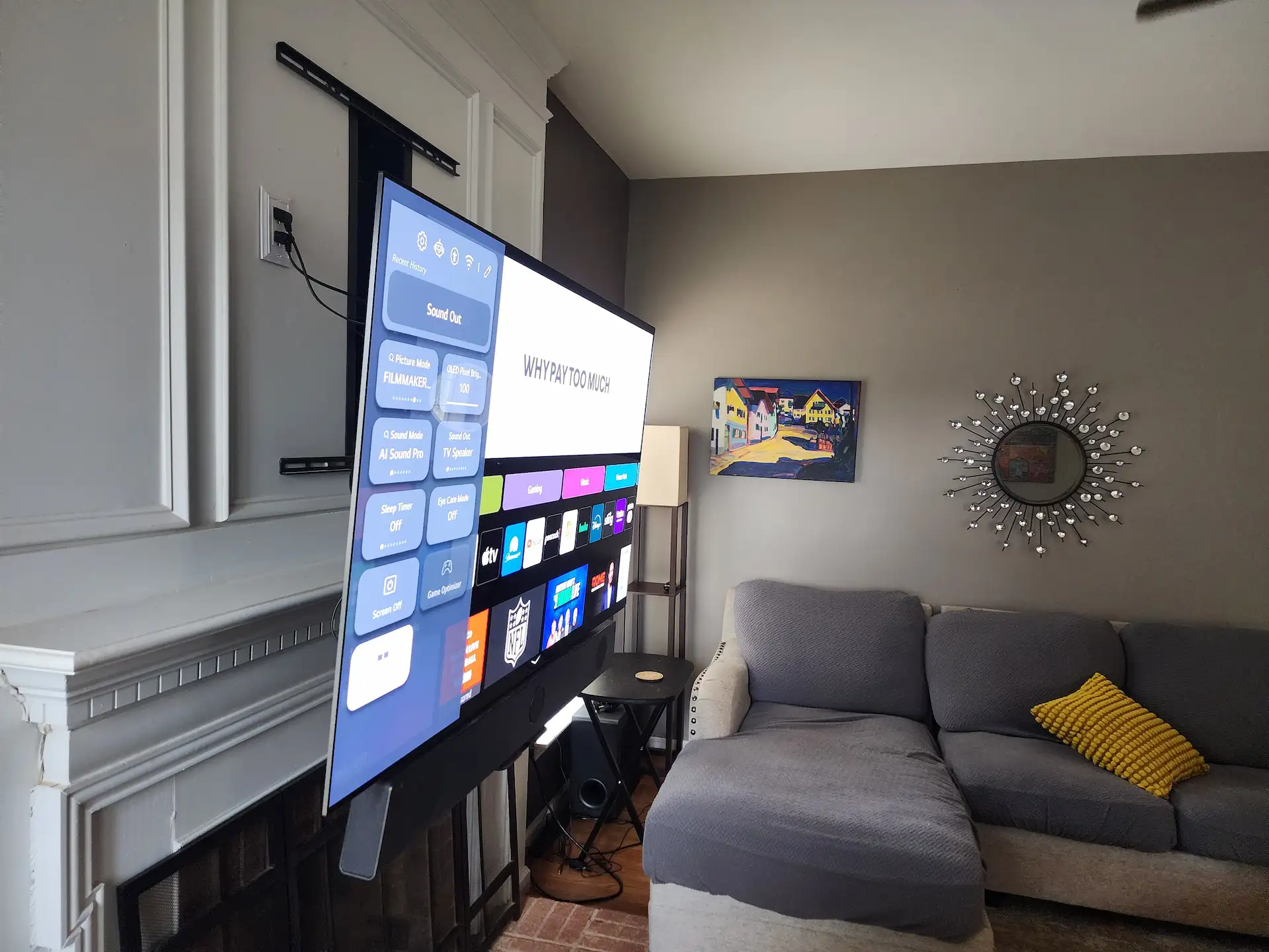 Motorized tv mount installation in charlotte nc by south charlotte services retired builder john clay